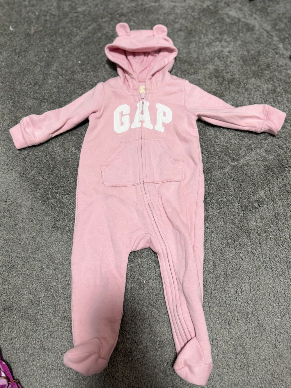 GAP Baby Bear Sweatshirt Bodysuit Pink Size 6-12 Month